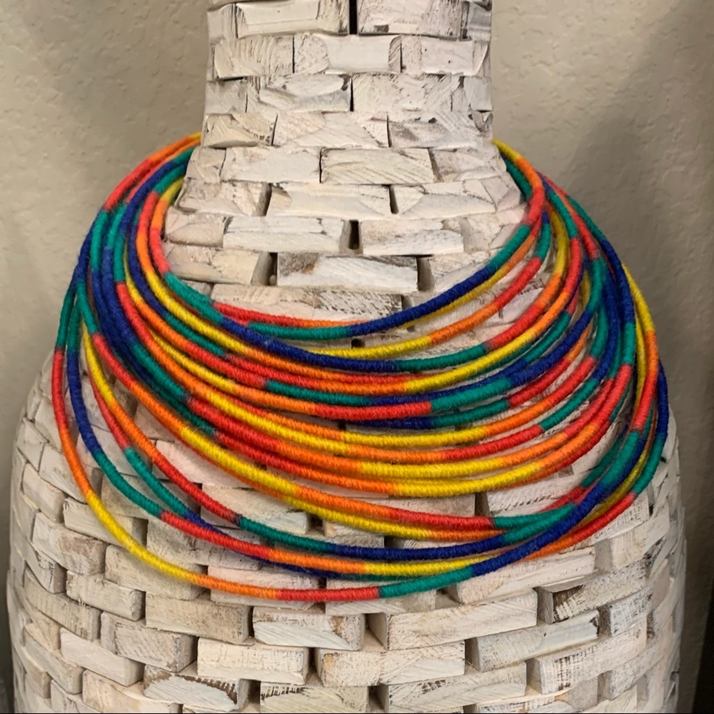 Rainbow / Pride Multistrand African Wedding Necklace